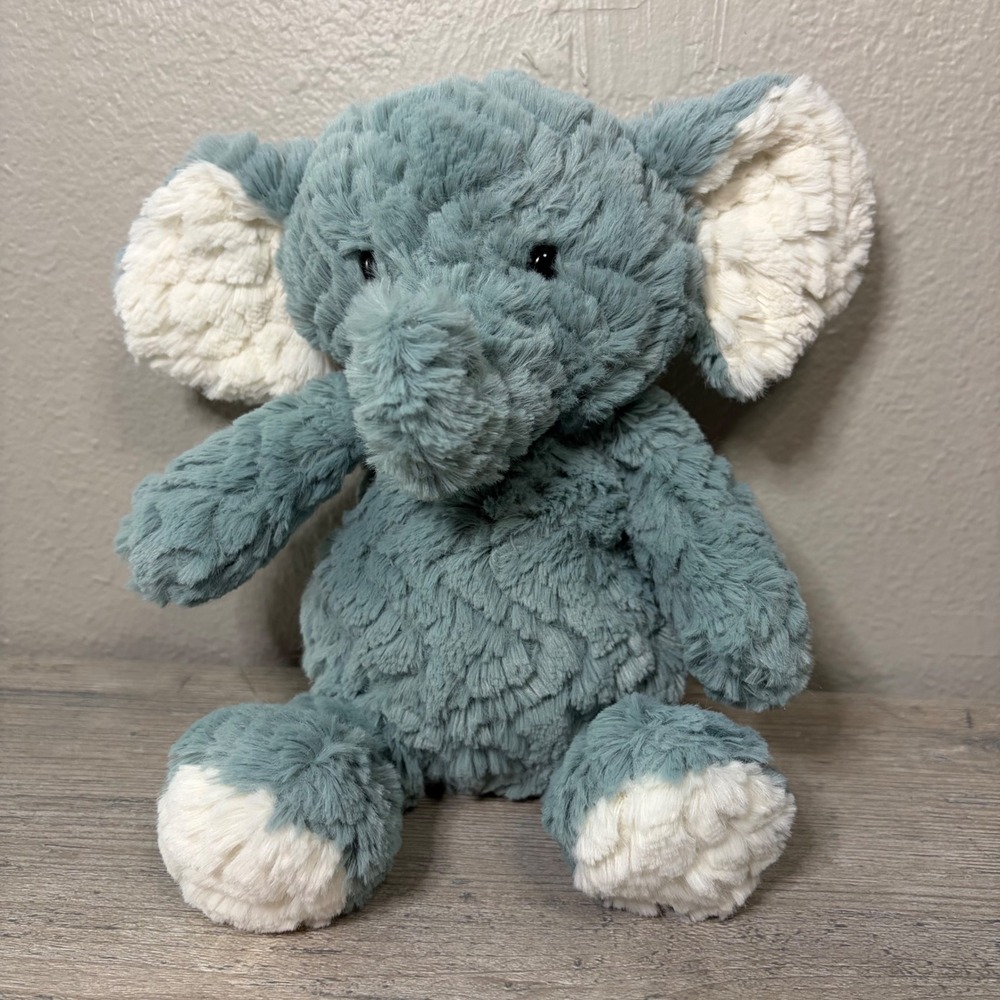 Mary Meyer Marshmallow Zoo Elephant Plush Stuffed Animal Blue White 13 Inch